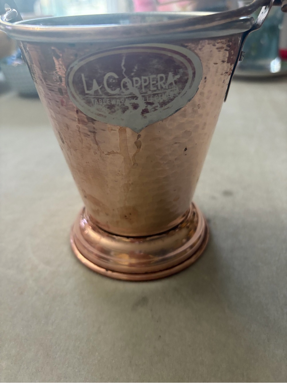 LaCoppera Hammered Copper Tumbler with Handle